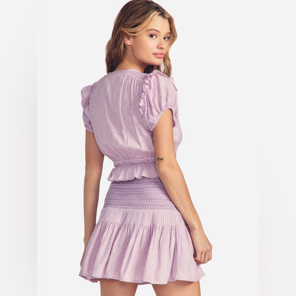 Loveshackfancy purple floral Toto mini dress - Picture 3 of 7